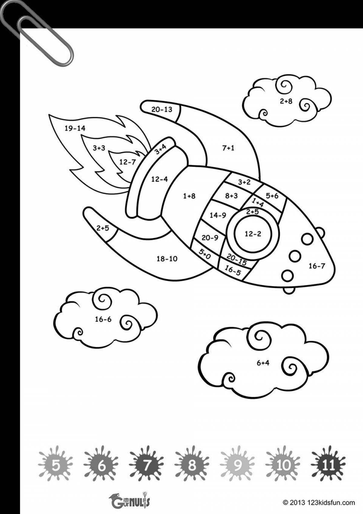 Awesome space game coloring page