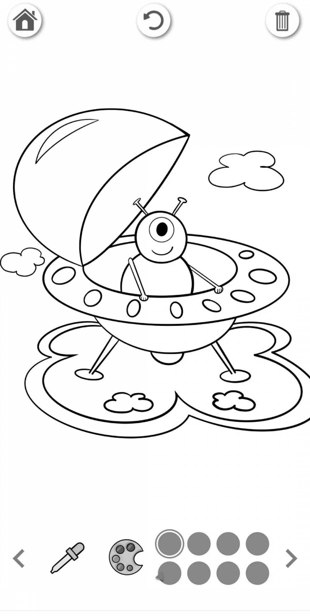 Amazing space game coloring page