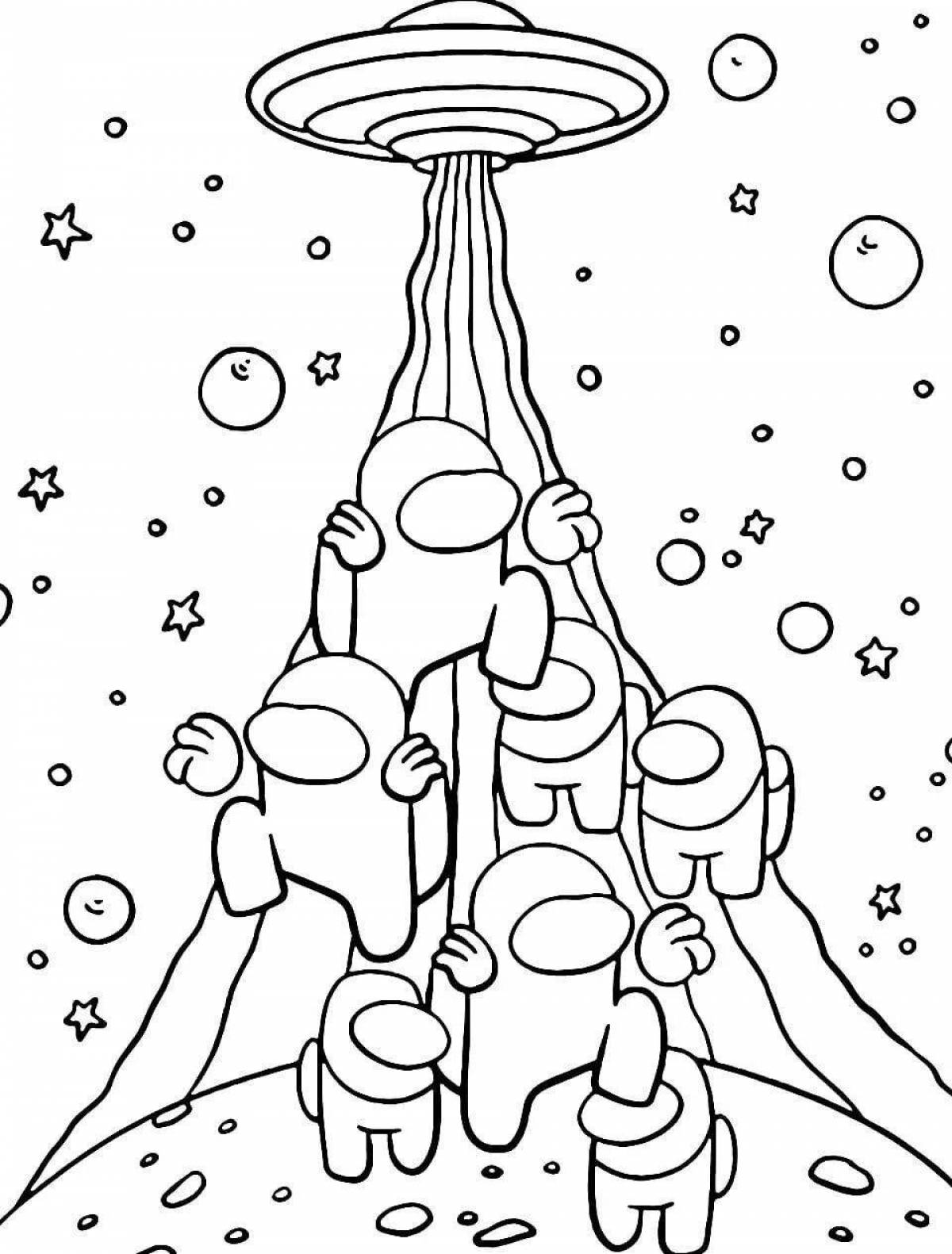 Exquisite space coloring game
