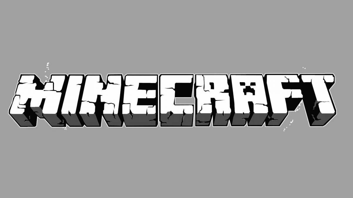 Colorful minecraft logo coloring page