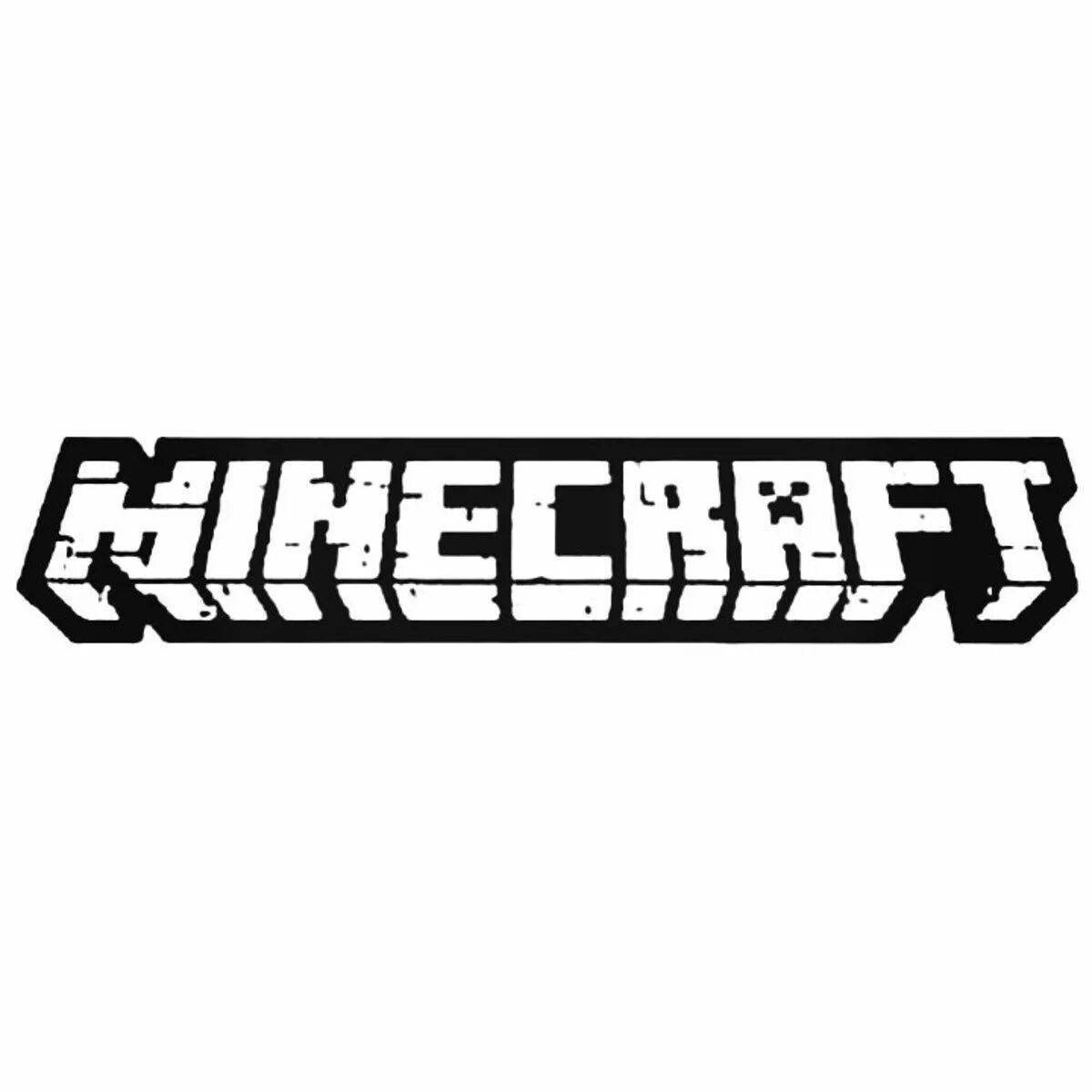 Exciting minecraft logo coloring page