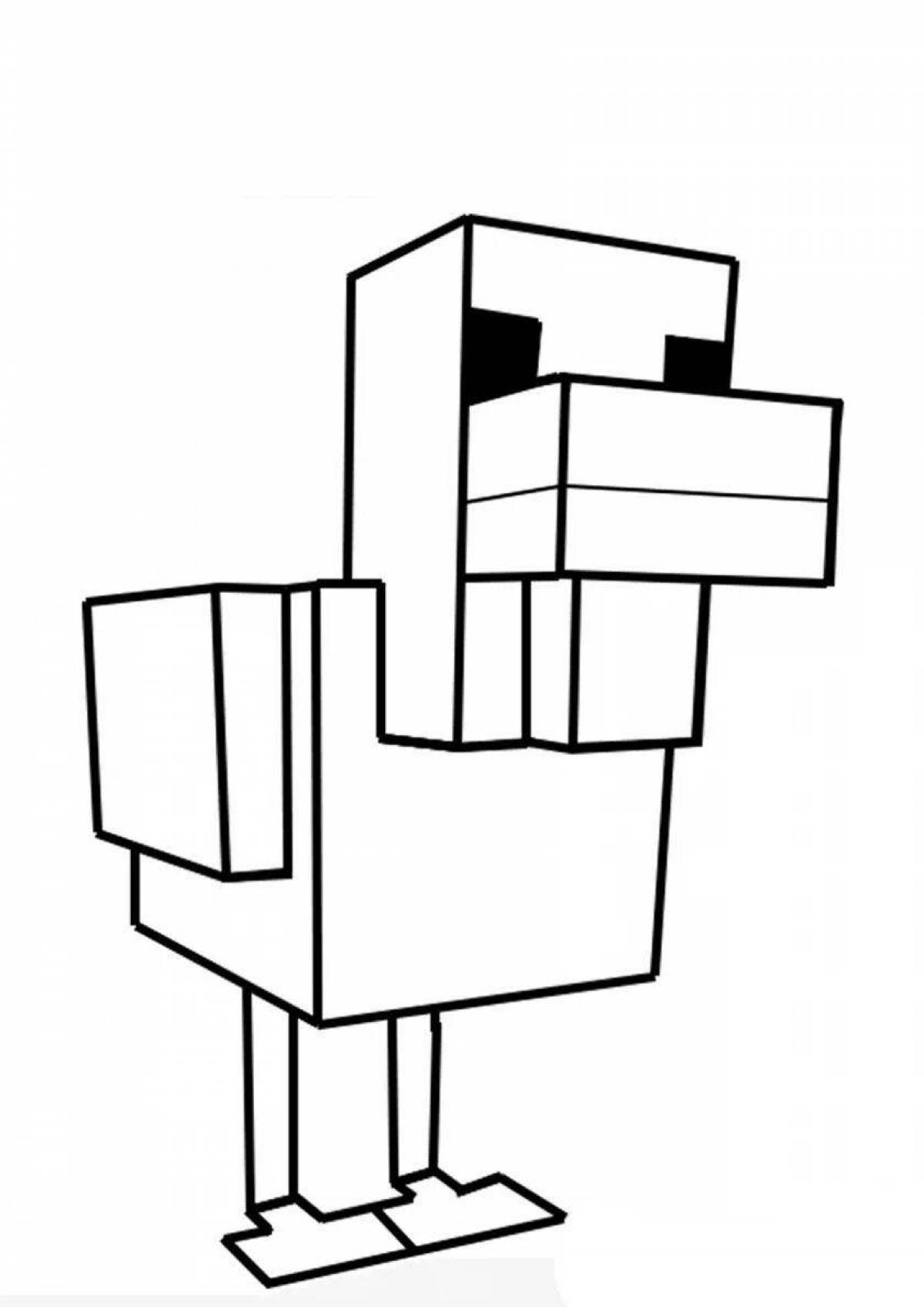 Fun coloring page with minecraft logo