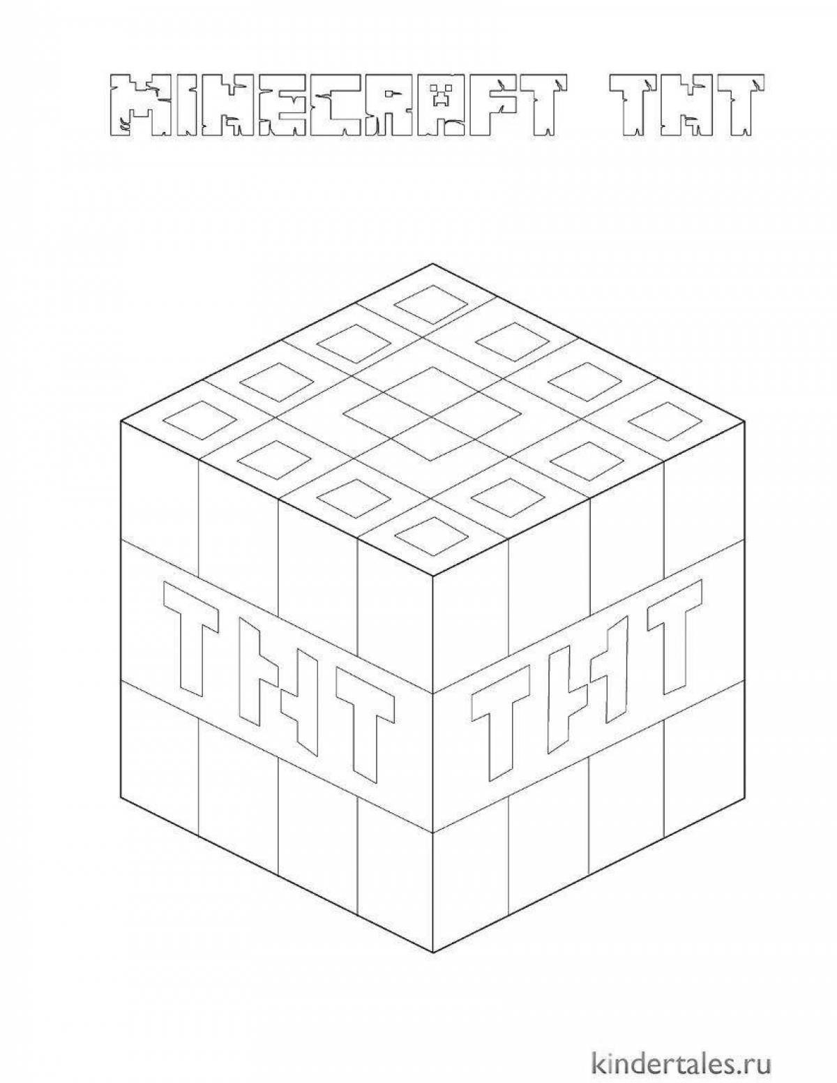 Tempting minecraft logo coloring page