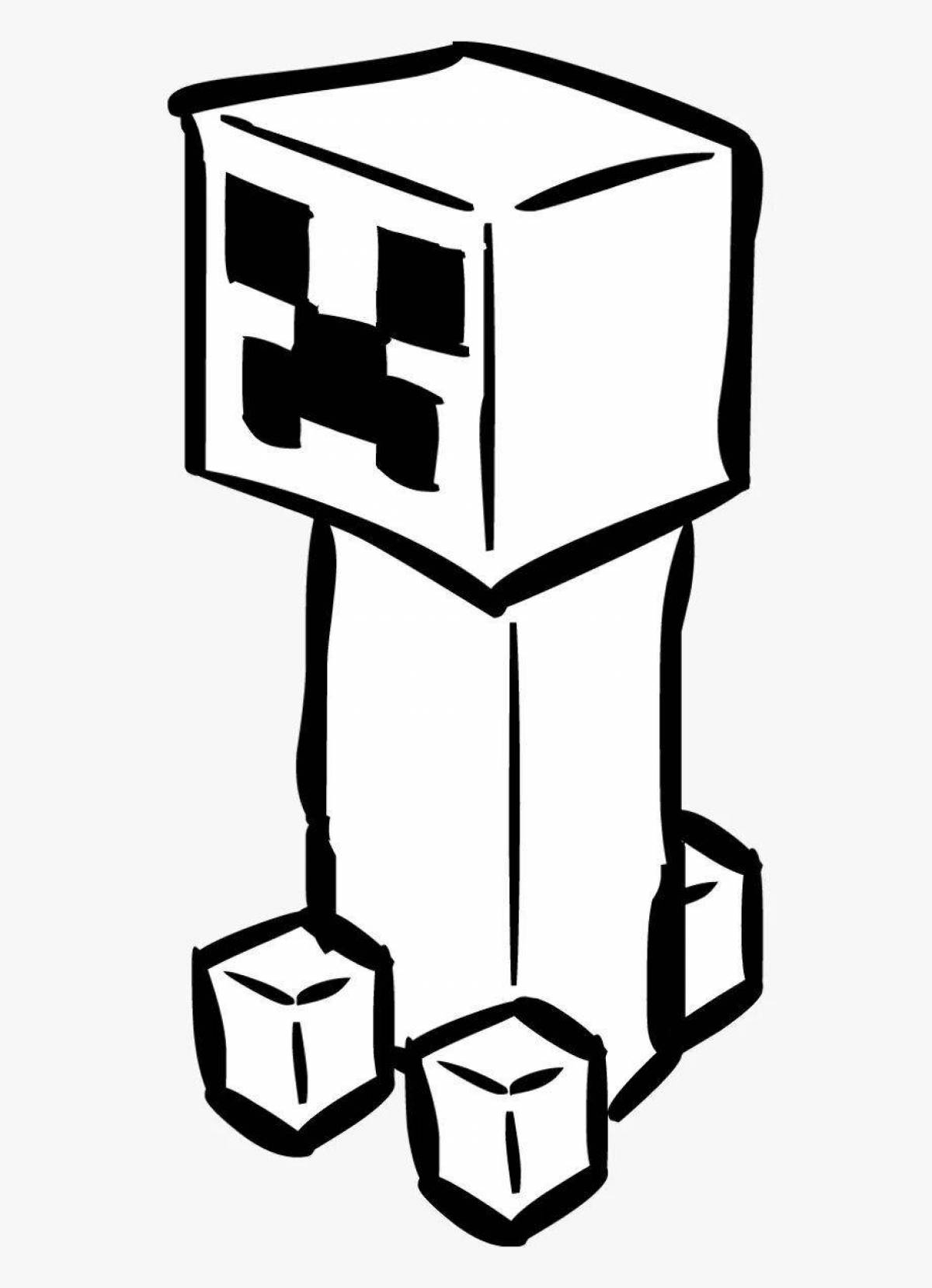 Glitter minecraft logo coloring page
