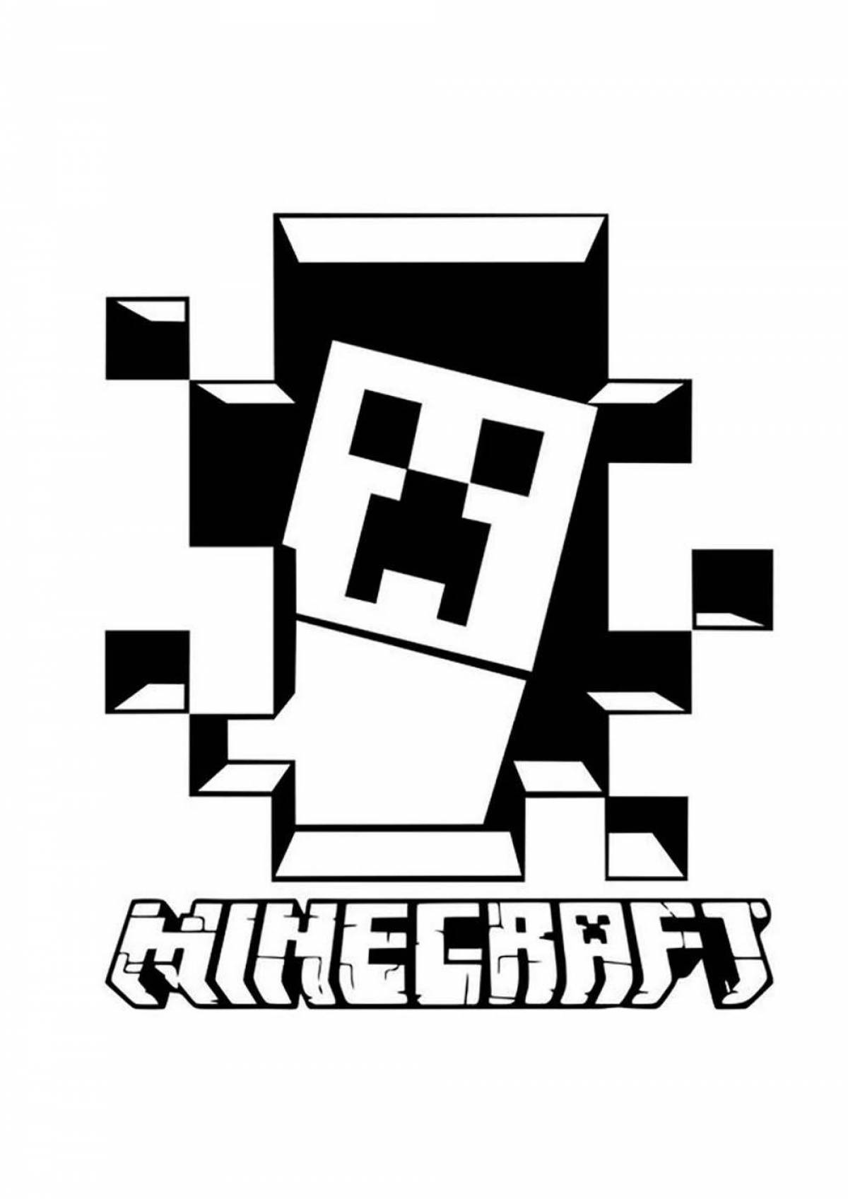 Minecraft glowing logo coloring page