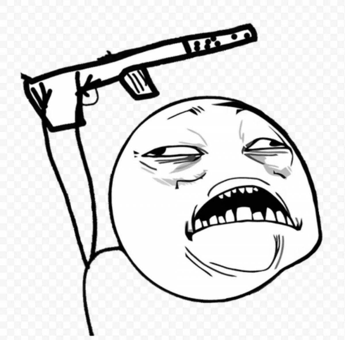 Bright coloring page slap meme