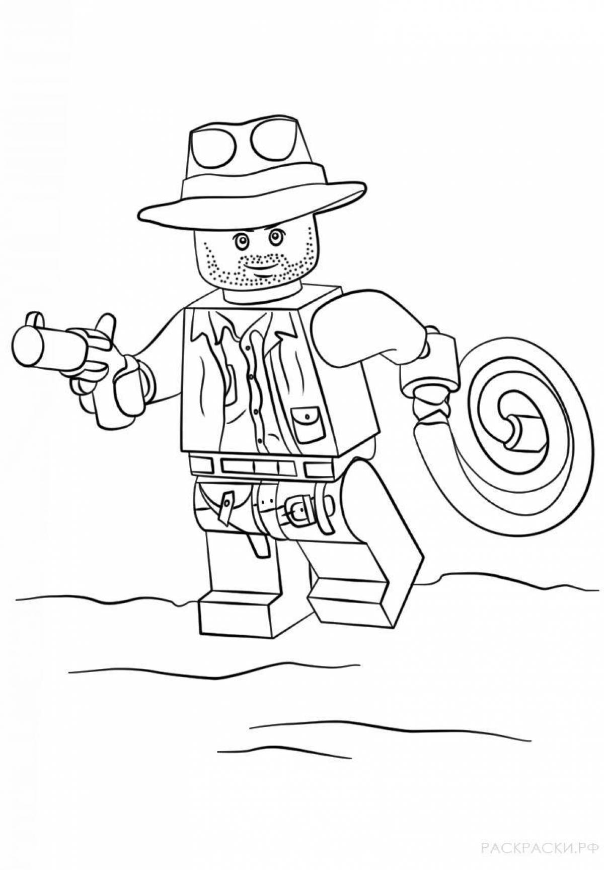 Colourful lego toy soldiers coloring book