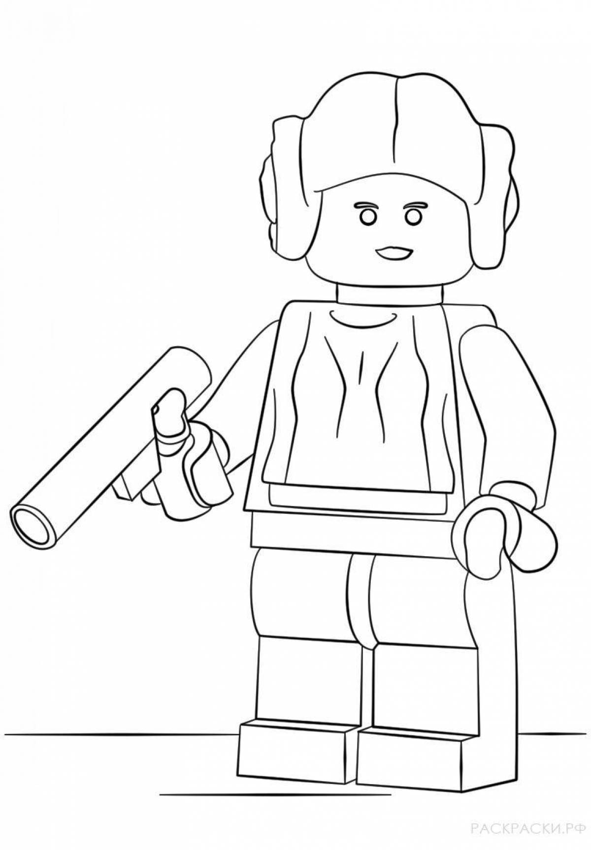 Playful lego toy soldiers coloring page