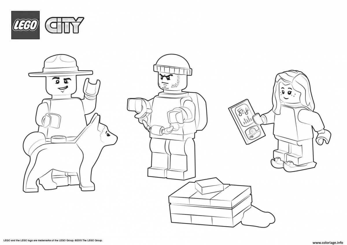 Colourful lego toy soldiers coloring book