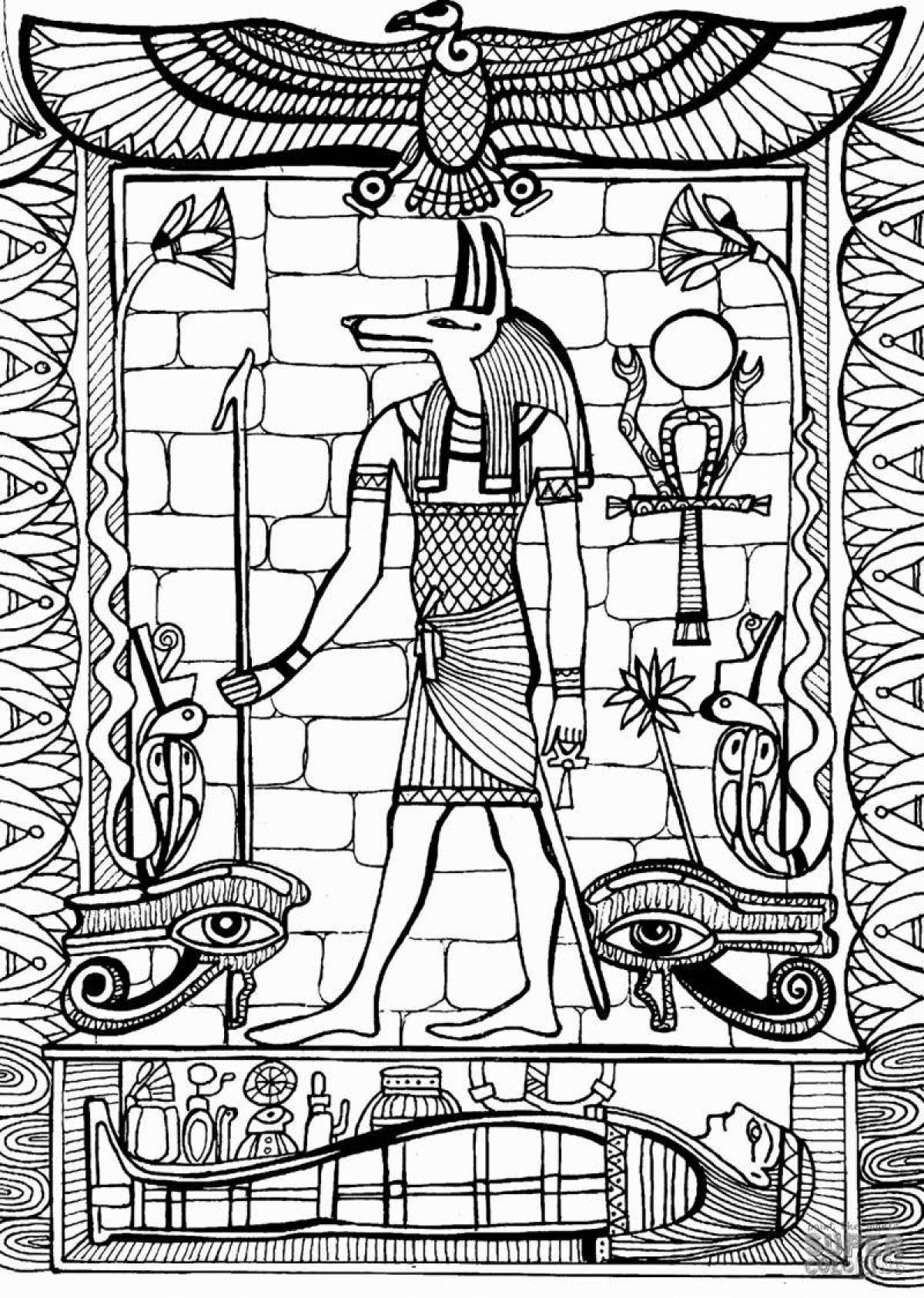 Egyptian gods palace coloring book