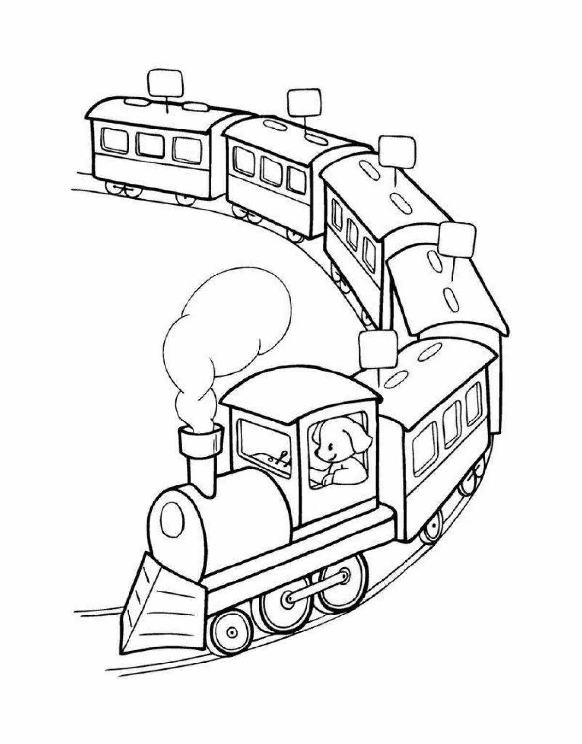 Игривая детская раскраска поезда