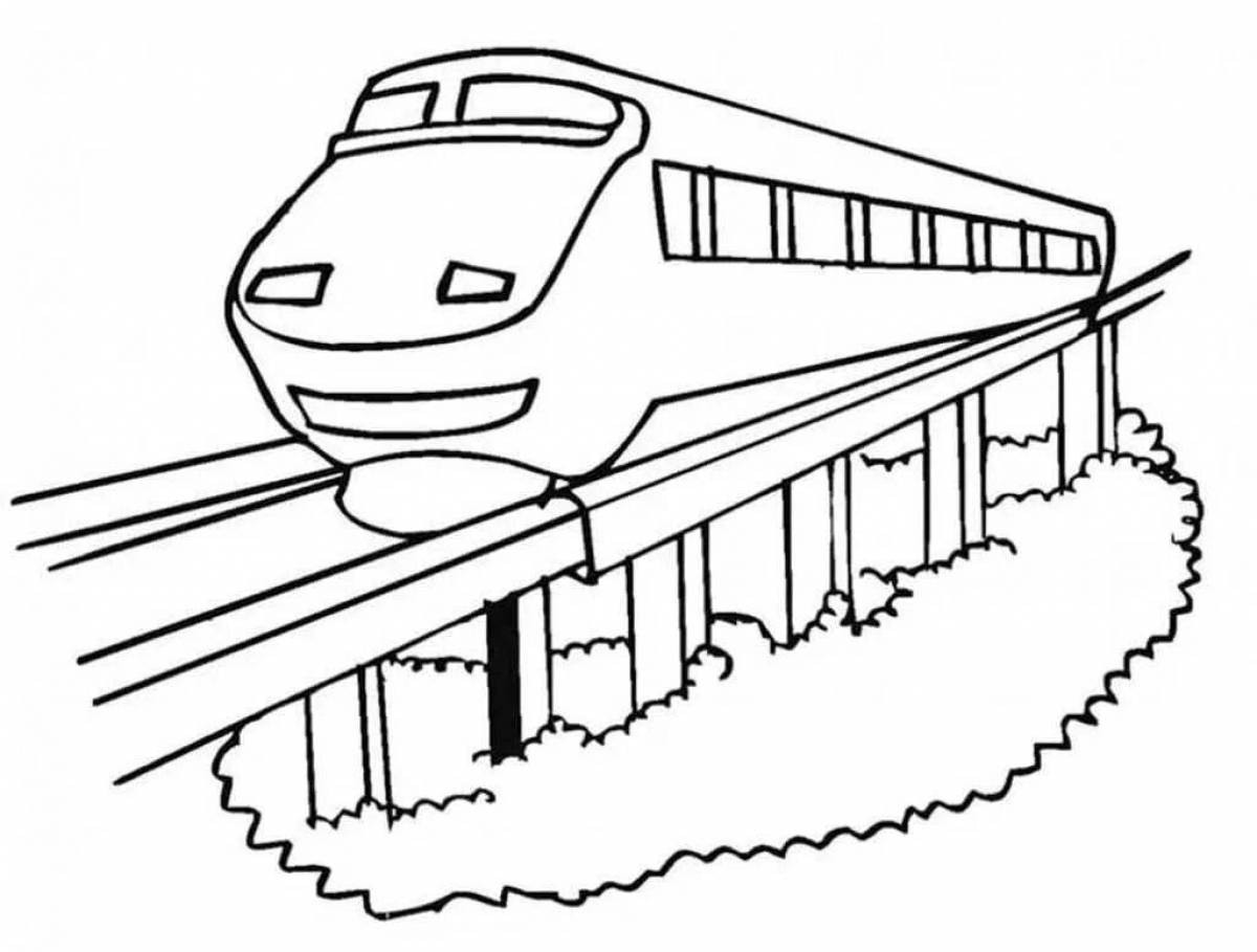 Children's train coloring book