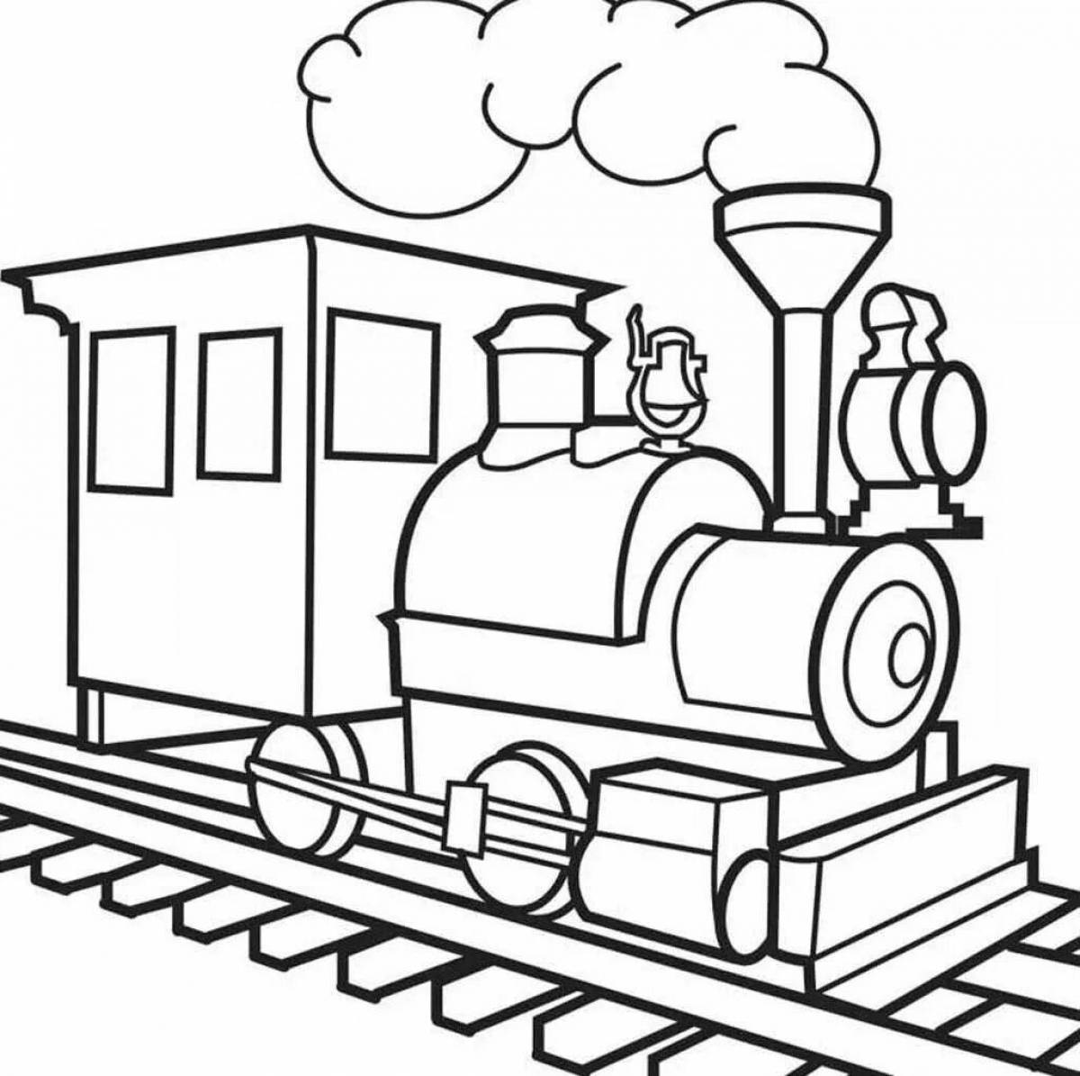 Adorable train coloring book for kids