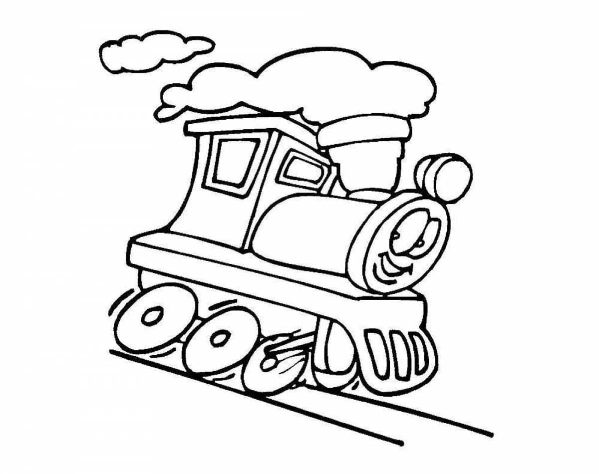 Раскраска живой детский поезд