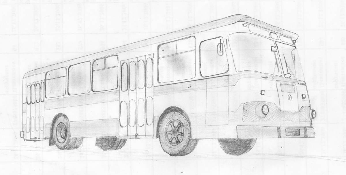 Раскраска изысканный автобус liaz