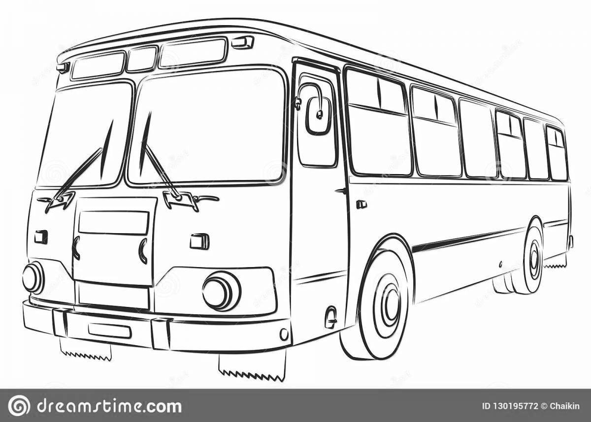 Раскраска выдающийся автобус liaz