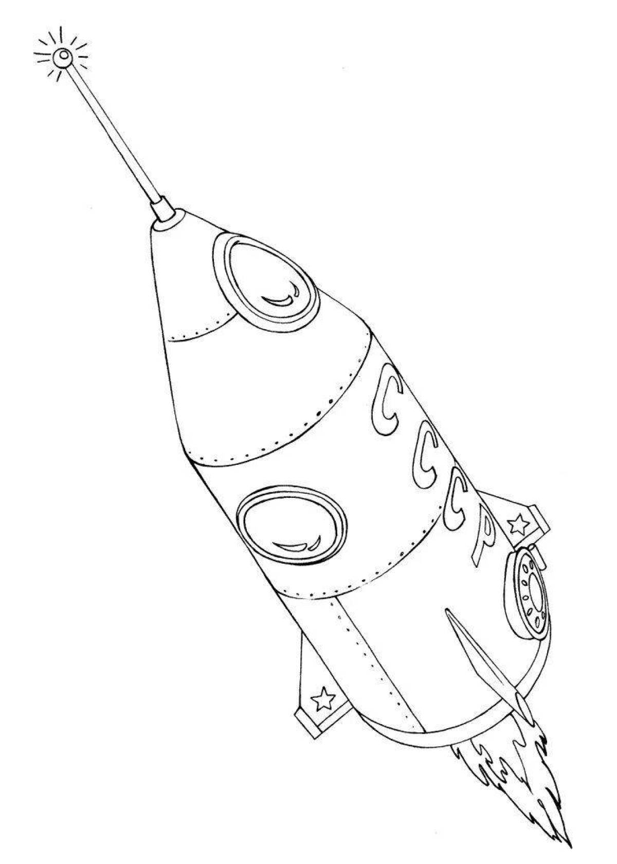 Glorious space rocket coloring page