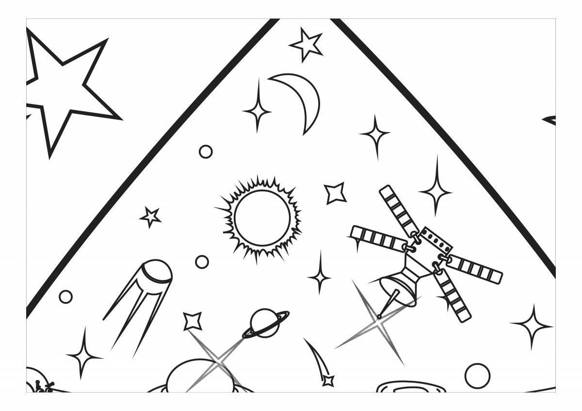 Adorable space rocket coloring book