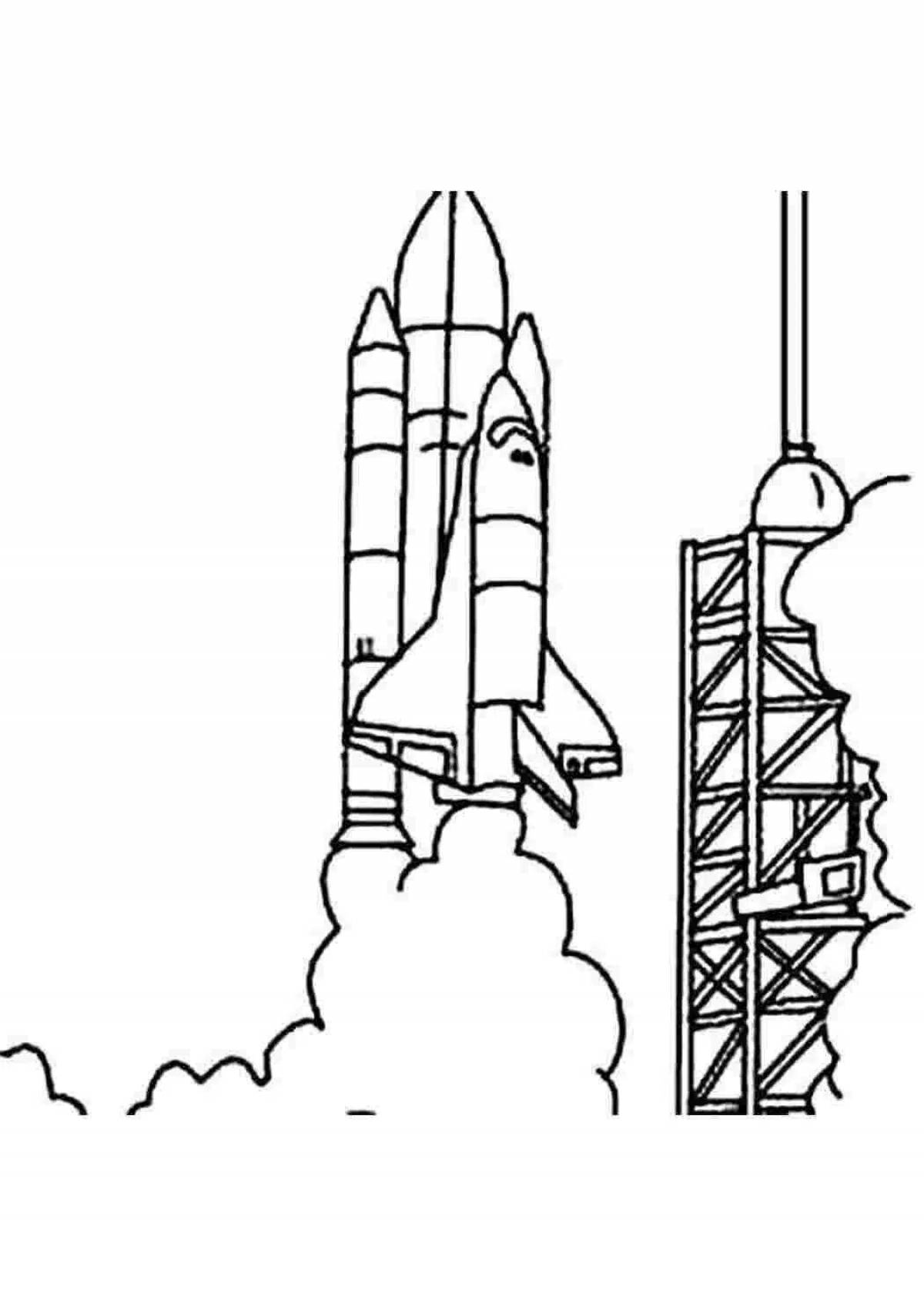 Generous space rocket coloring page