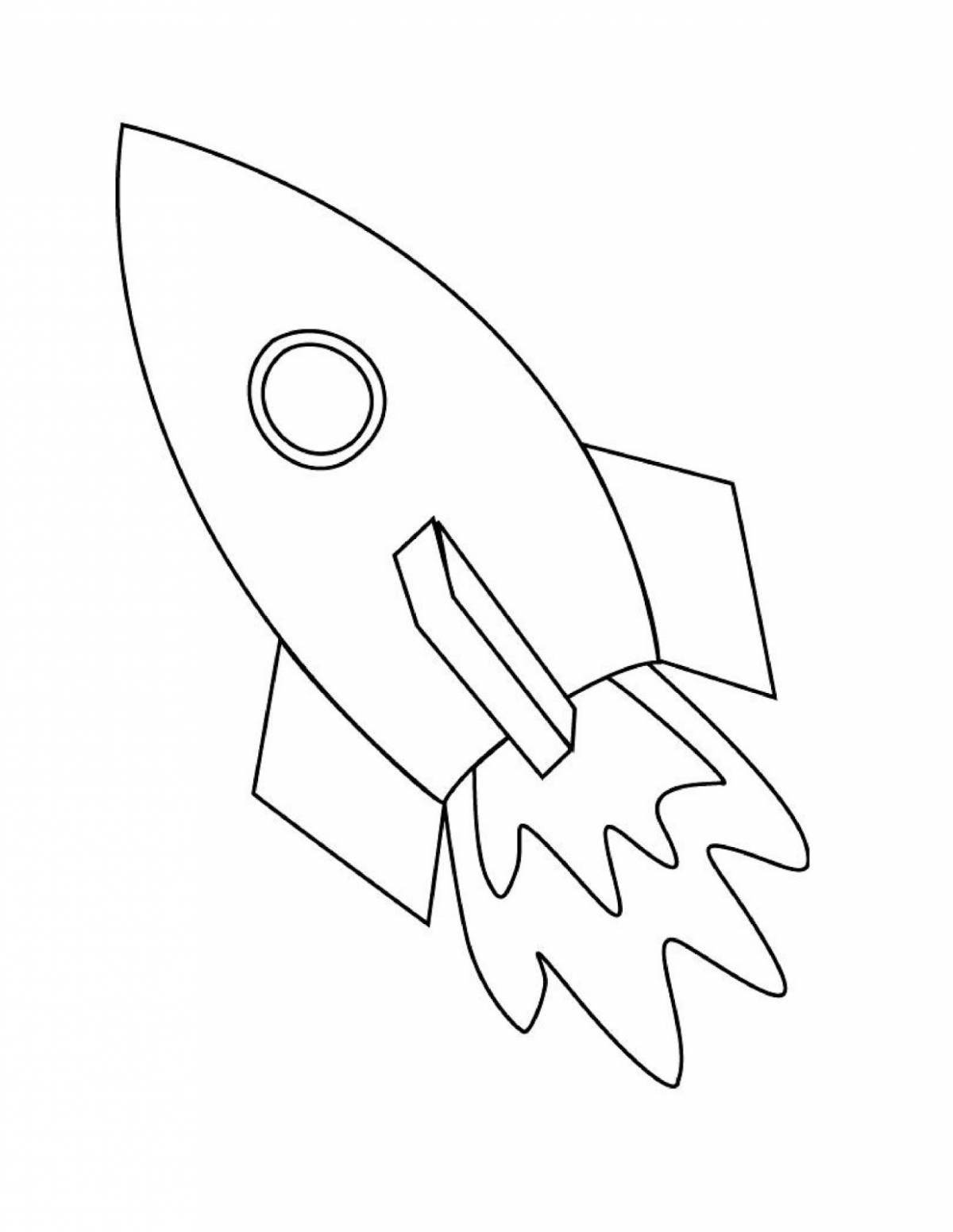 Great space rocket coloring page