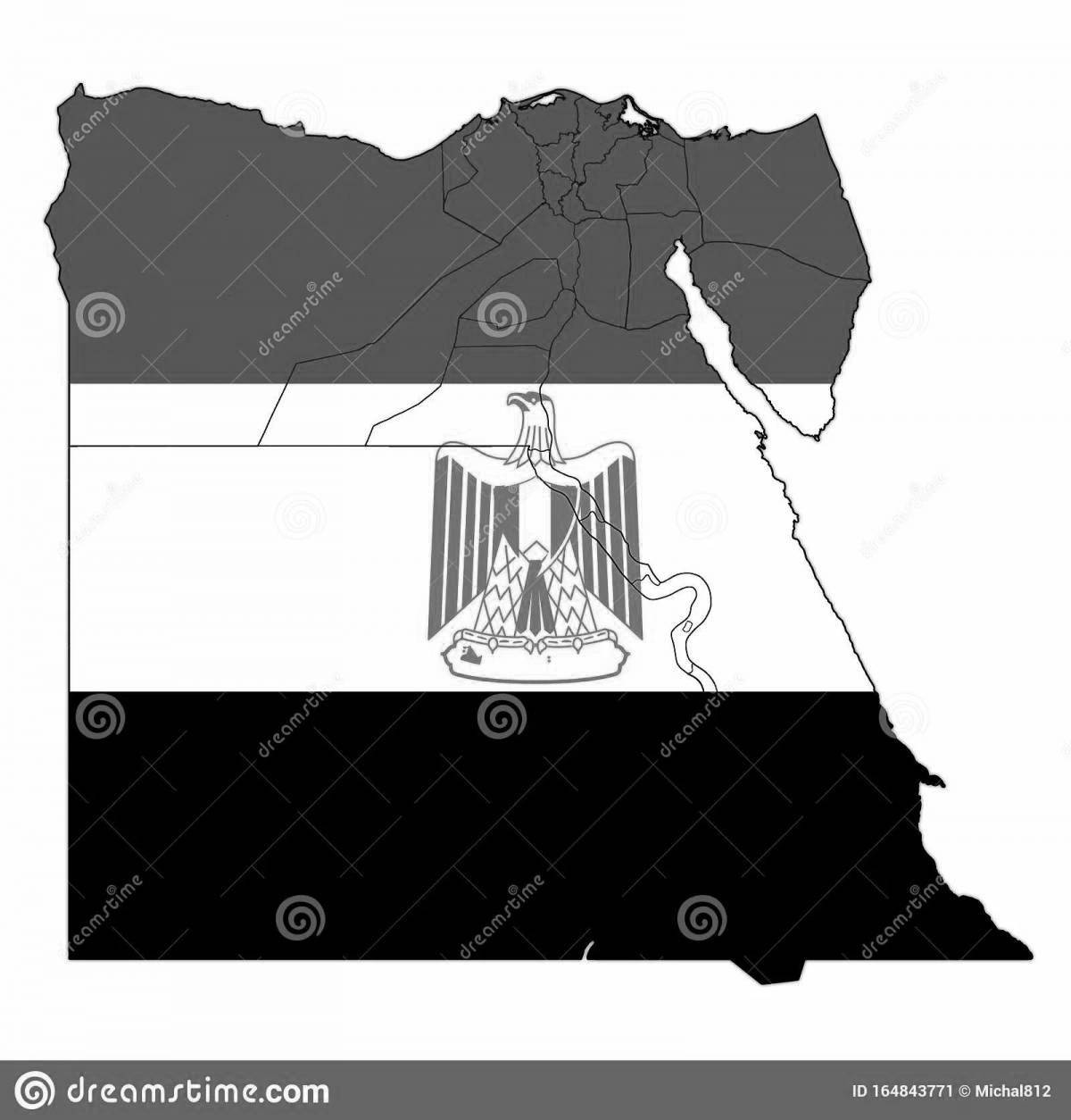 Egyptian flag colorful coloring page