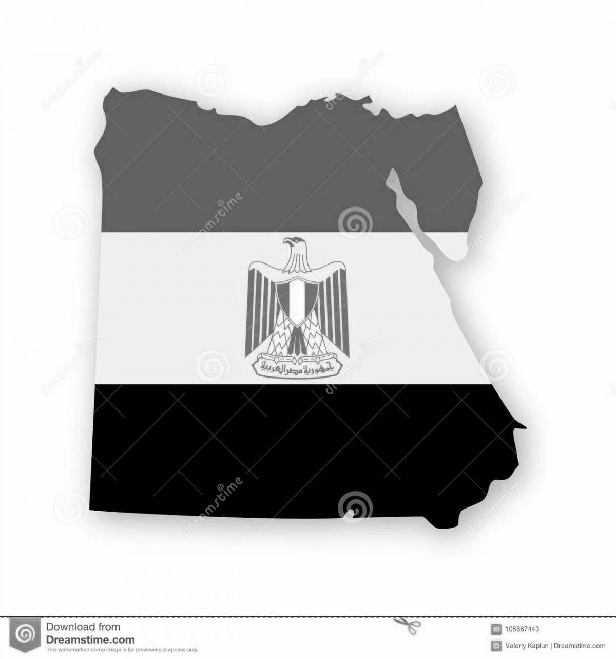 Coloring page majestic egyptian flag