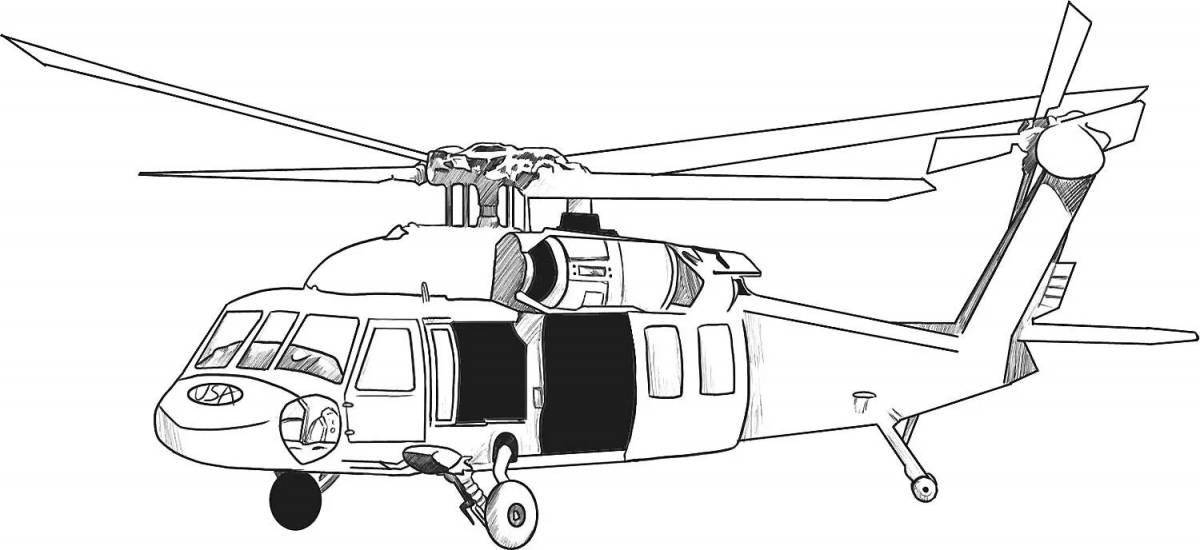 Coloring page grandiose helicopter of the Ministry of Emergency Situations