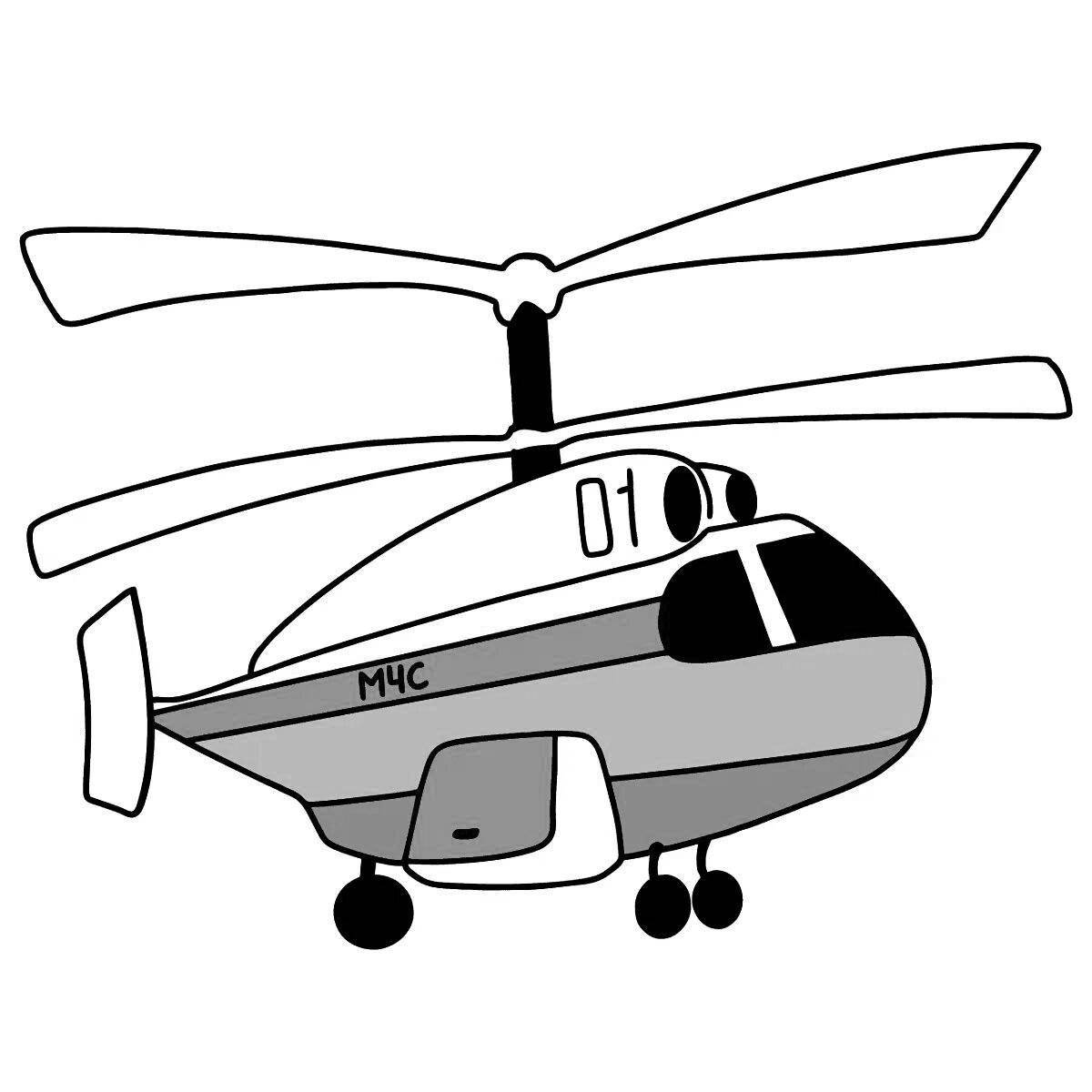 Photo Coloring page luminous helicopter of the Ministry of Emergency Situations
