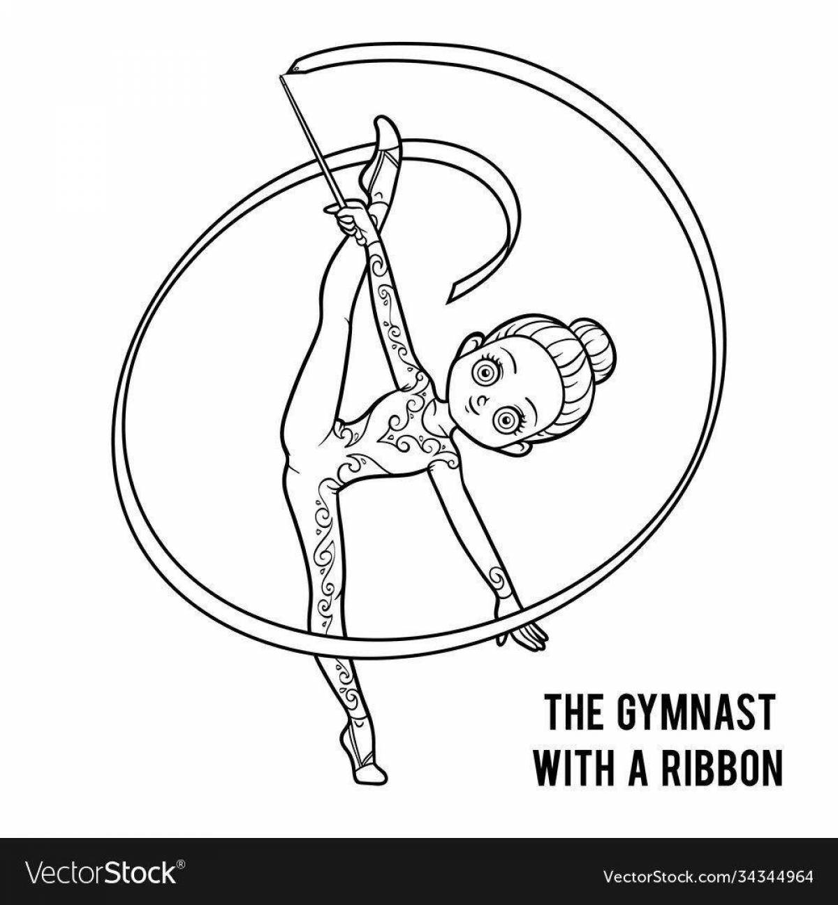 Awesome aerial gymnastics coloring page