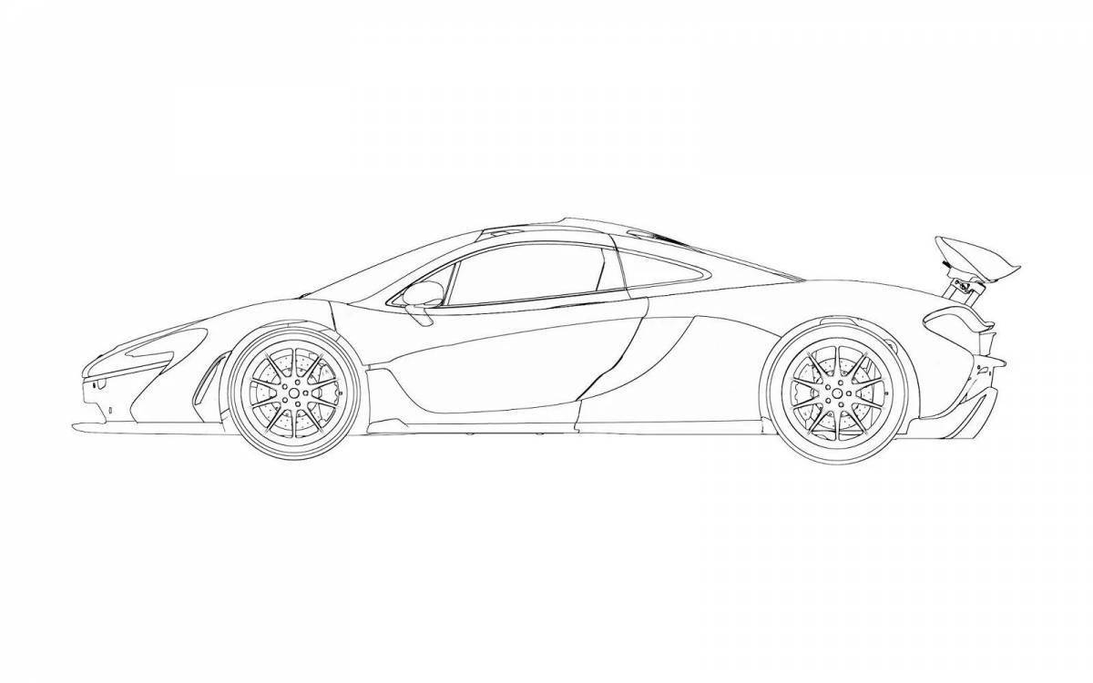 Coloring page with spectacular mclaren car