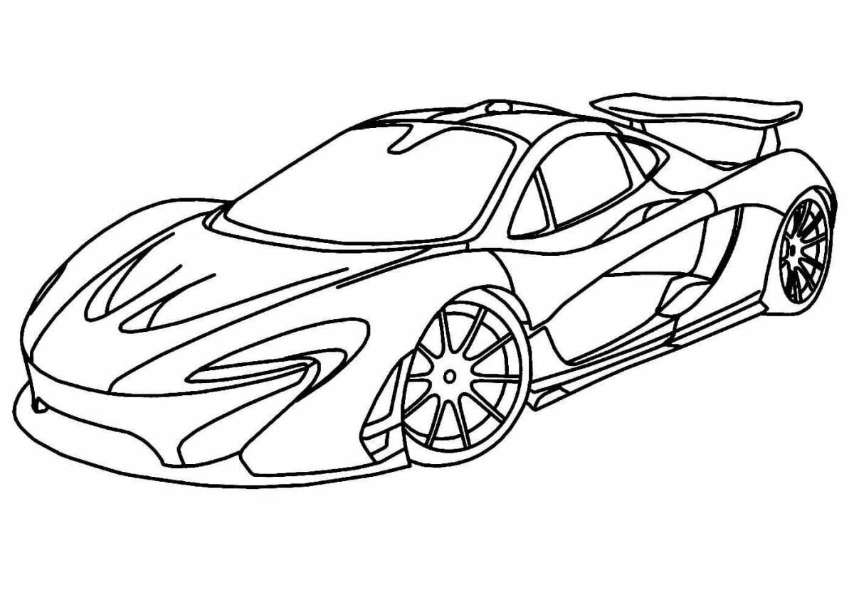 Coloring page with awesome mclaren car