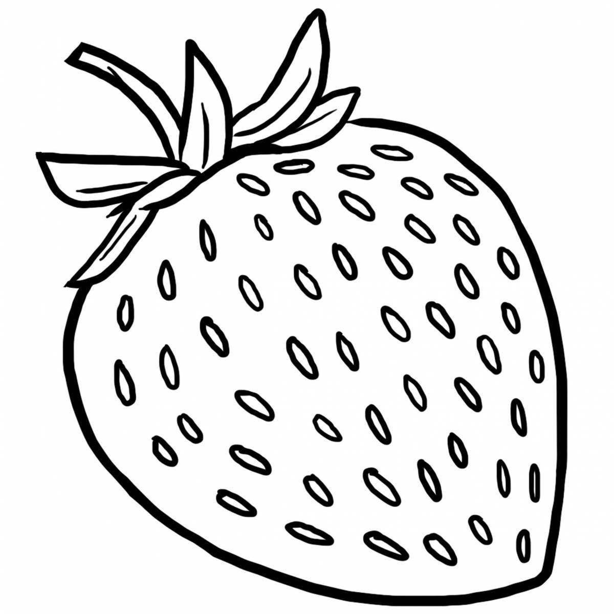 Fun coloring strawberry drawing