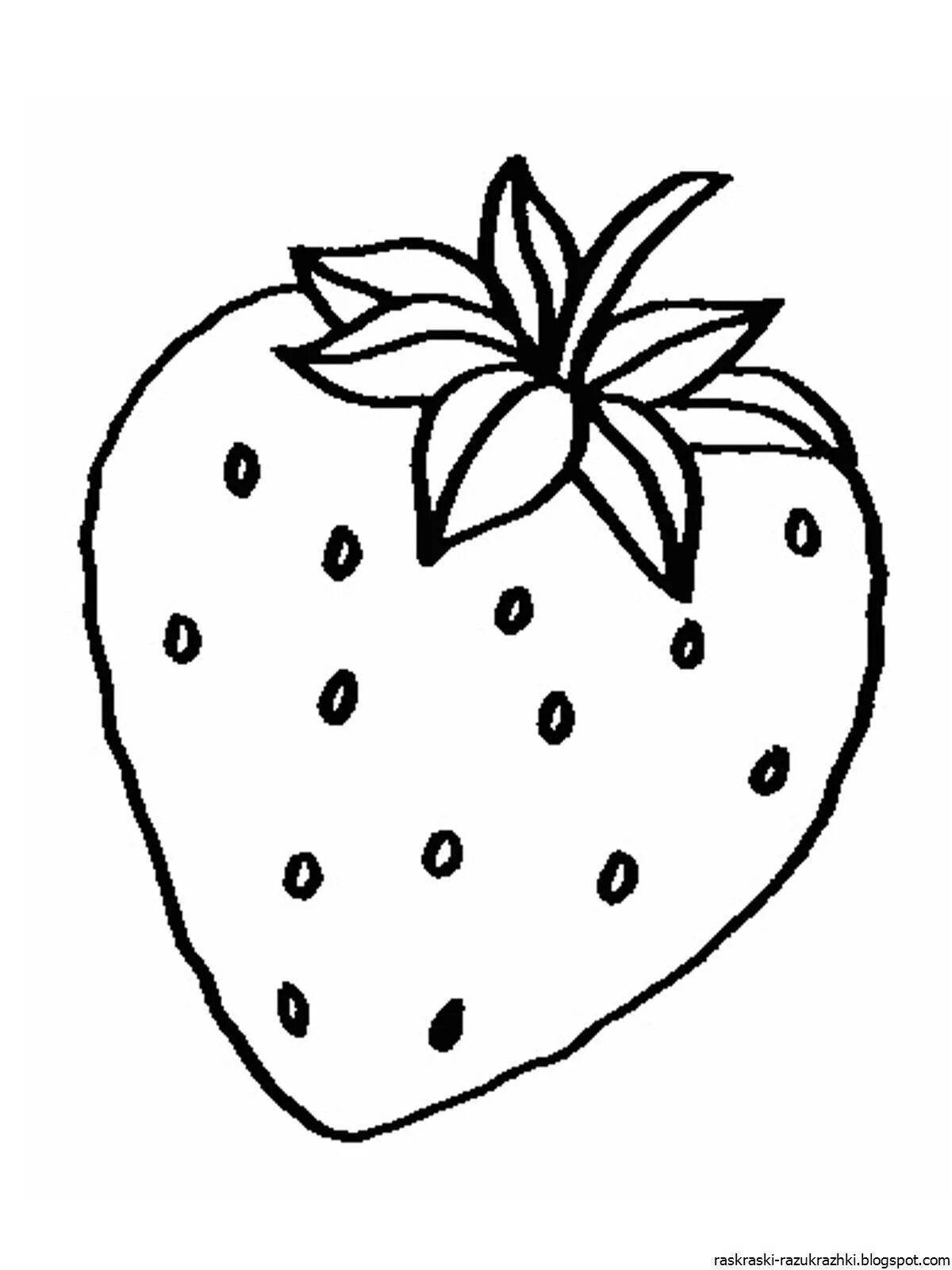 Fun coloring strawberry drawing