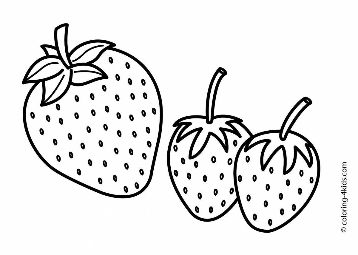 Color-lush coloring page strawberry drawing