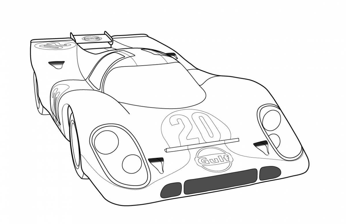 Charming turbo car coloring page