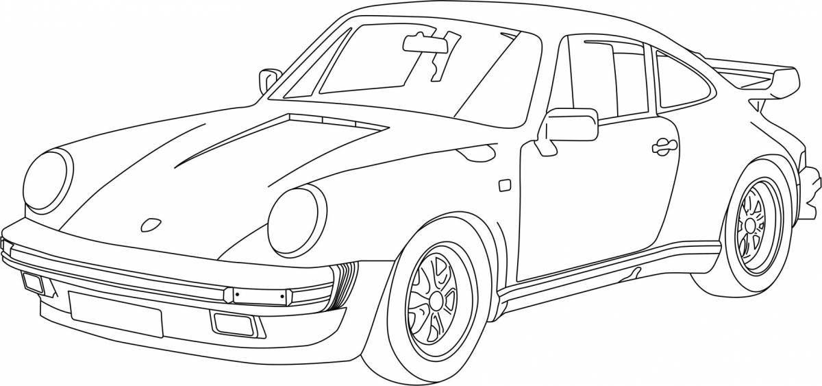 Glowing turbo car coloring page