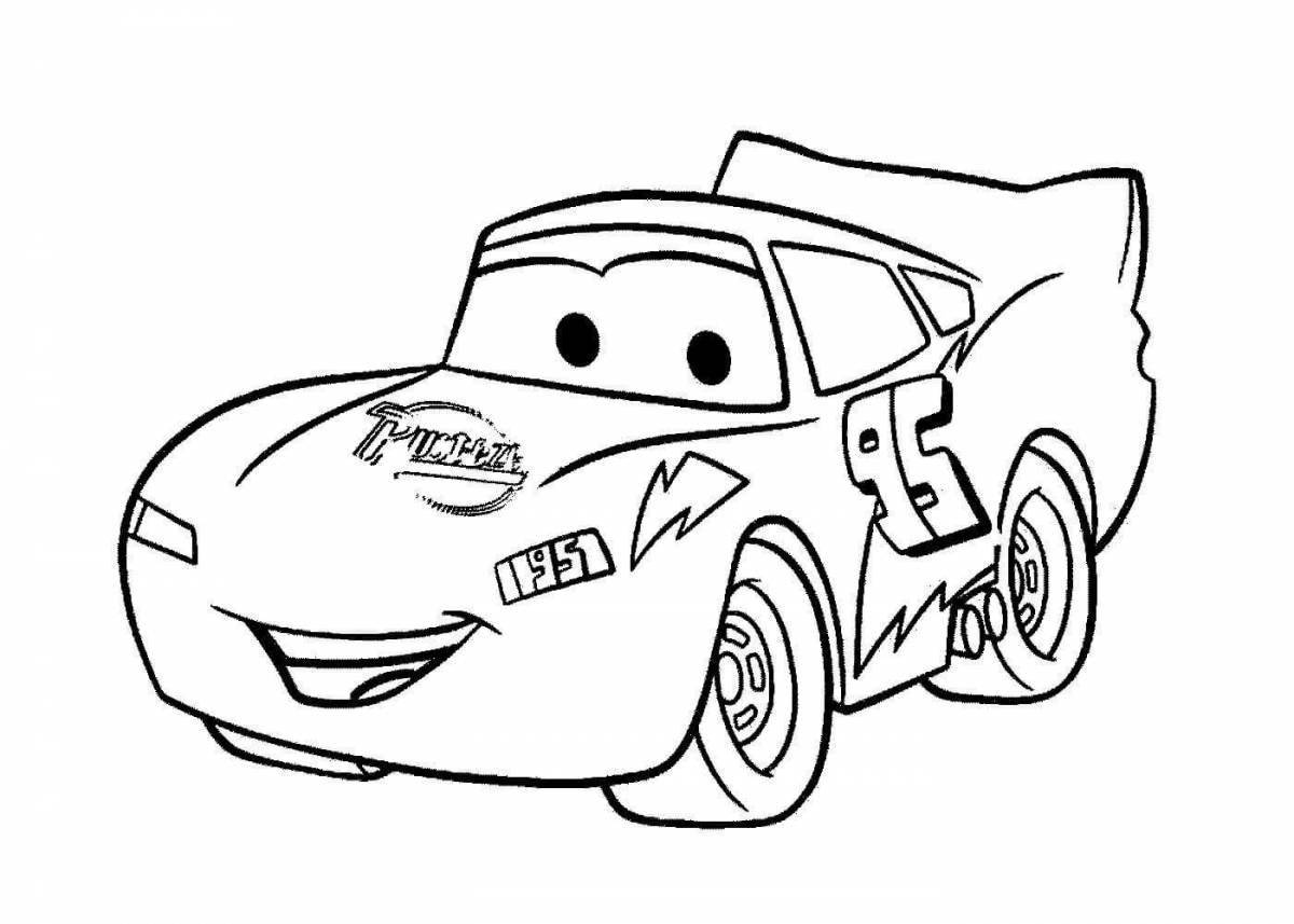 Sally's fabulous cars coloring page