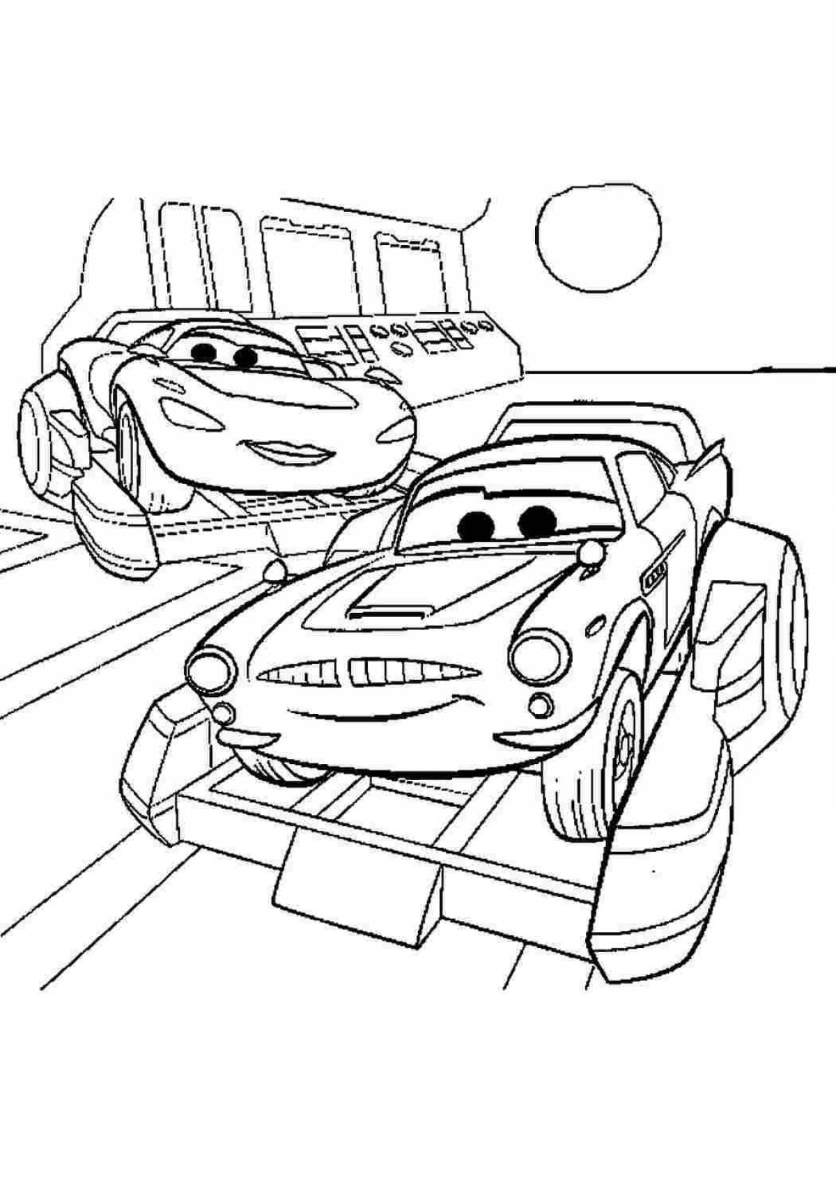 Sally's amazing cars coloring page