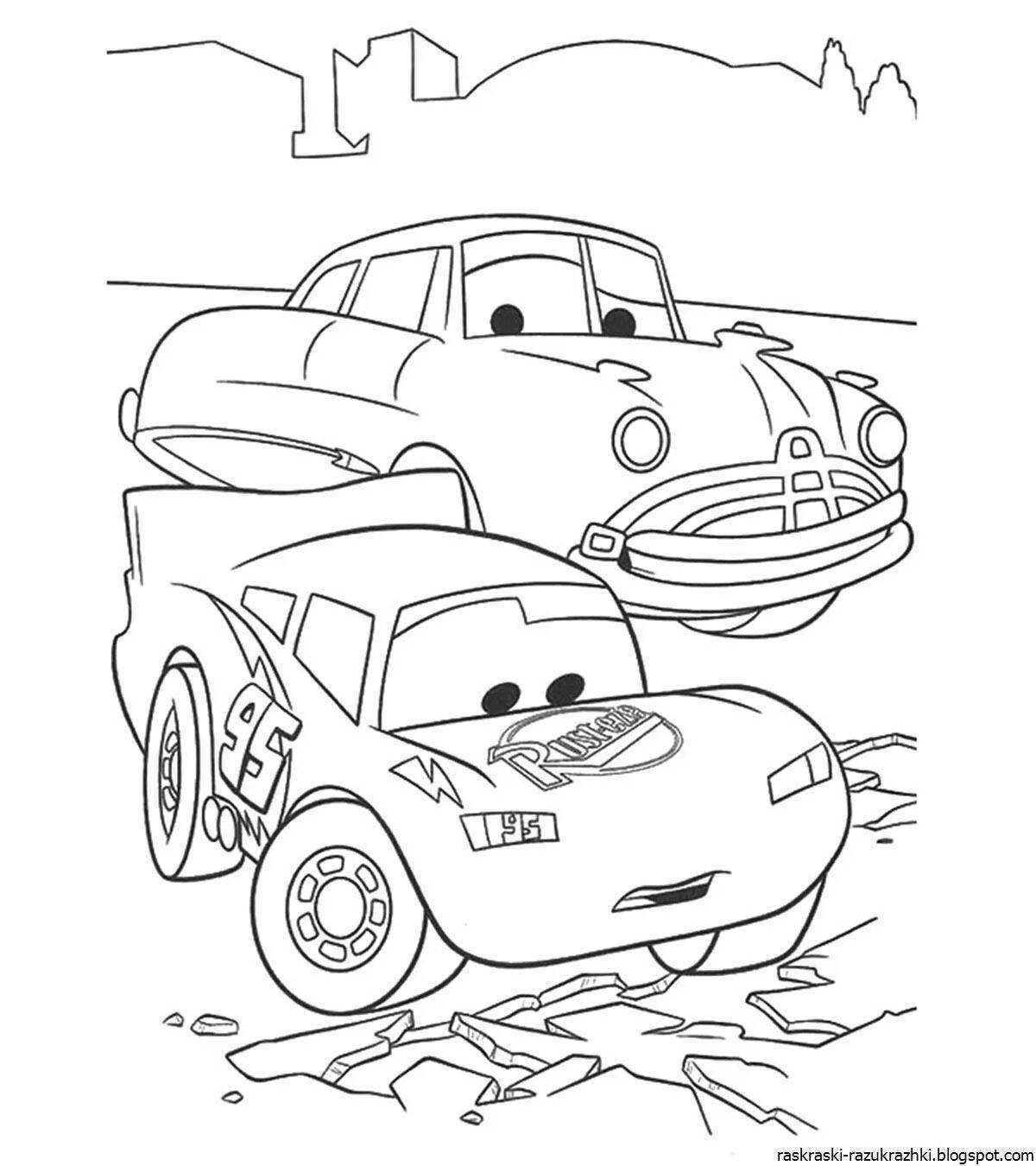 Sally's amazing cars coloring page