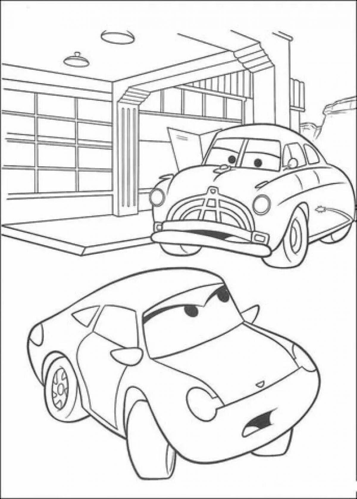 Coloring page cute sally cars