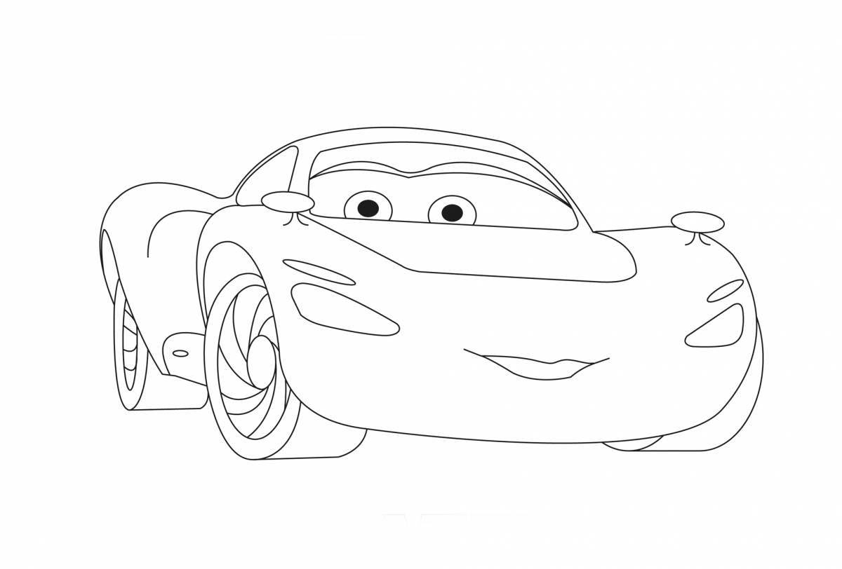 Sally's charming cars coloring page