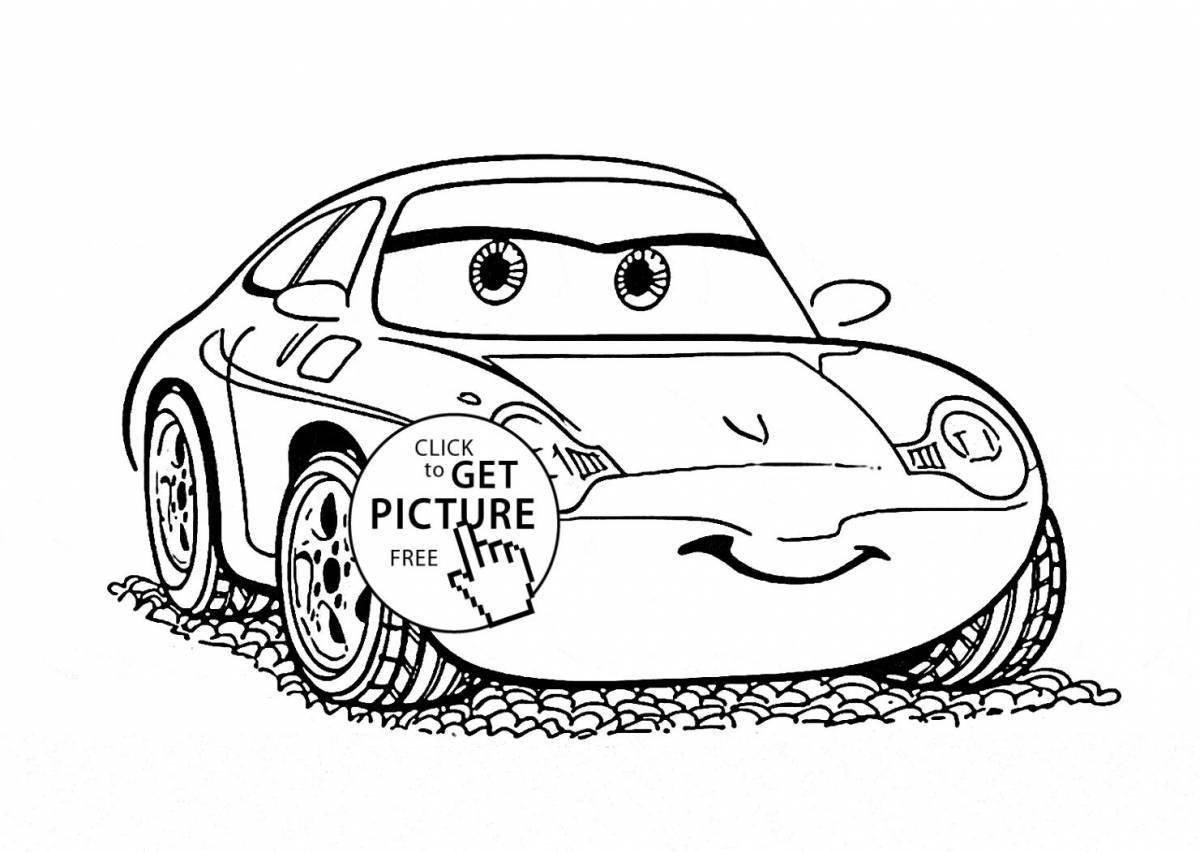 Sally's impressive cars coloring page