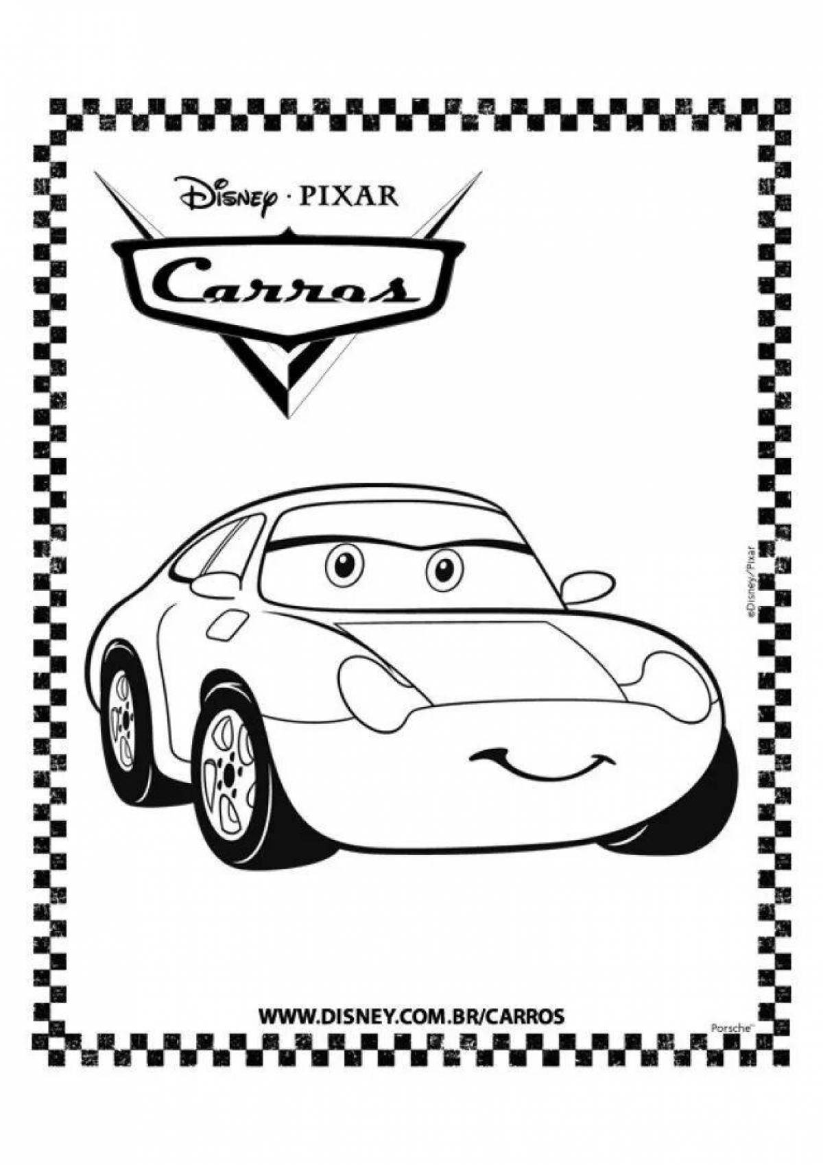 Intricate sally cars coloring book