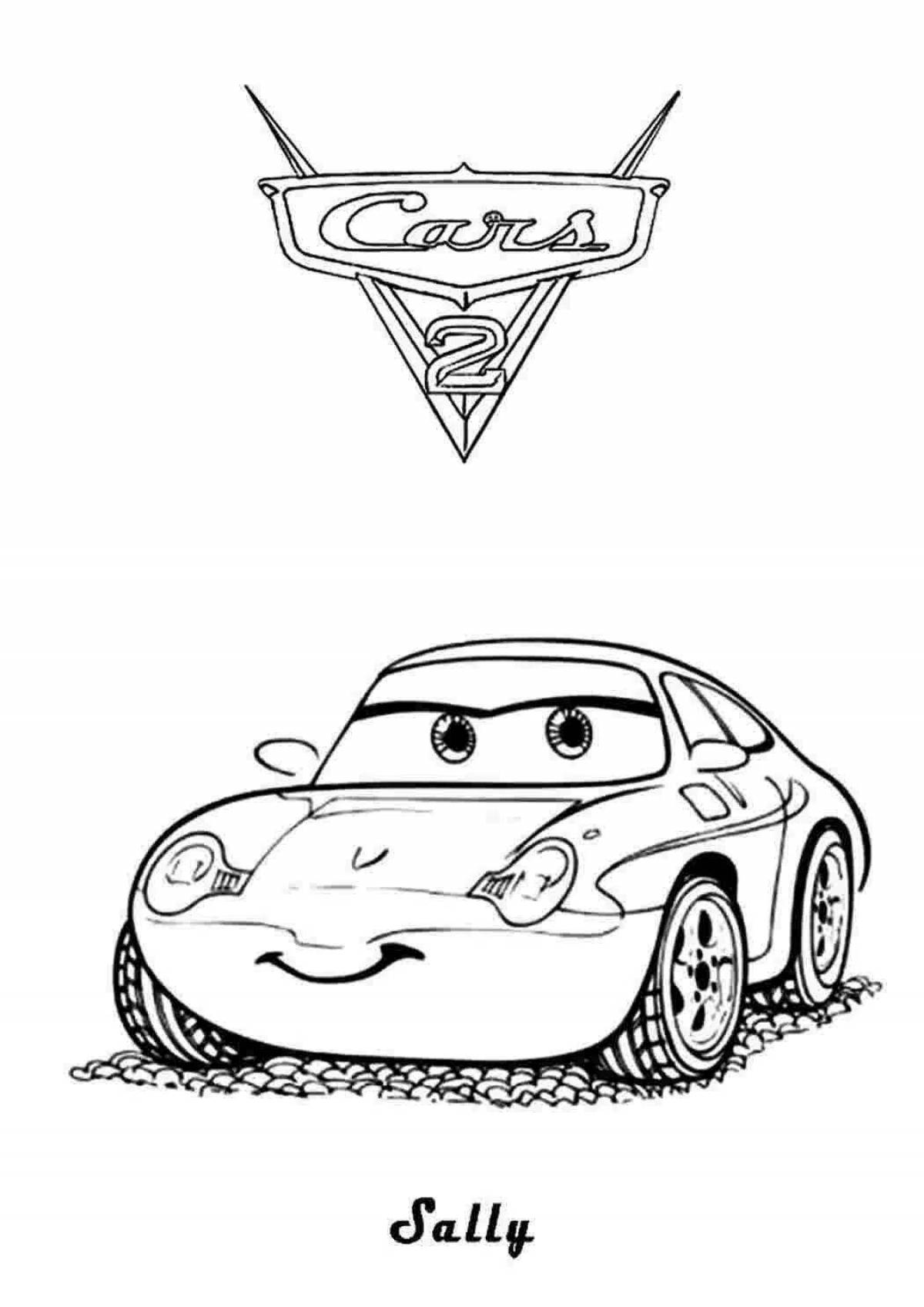 Sally's wonderful cars coloring page
