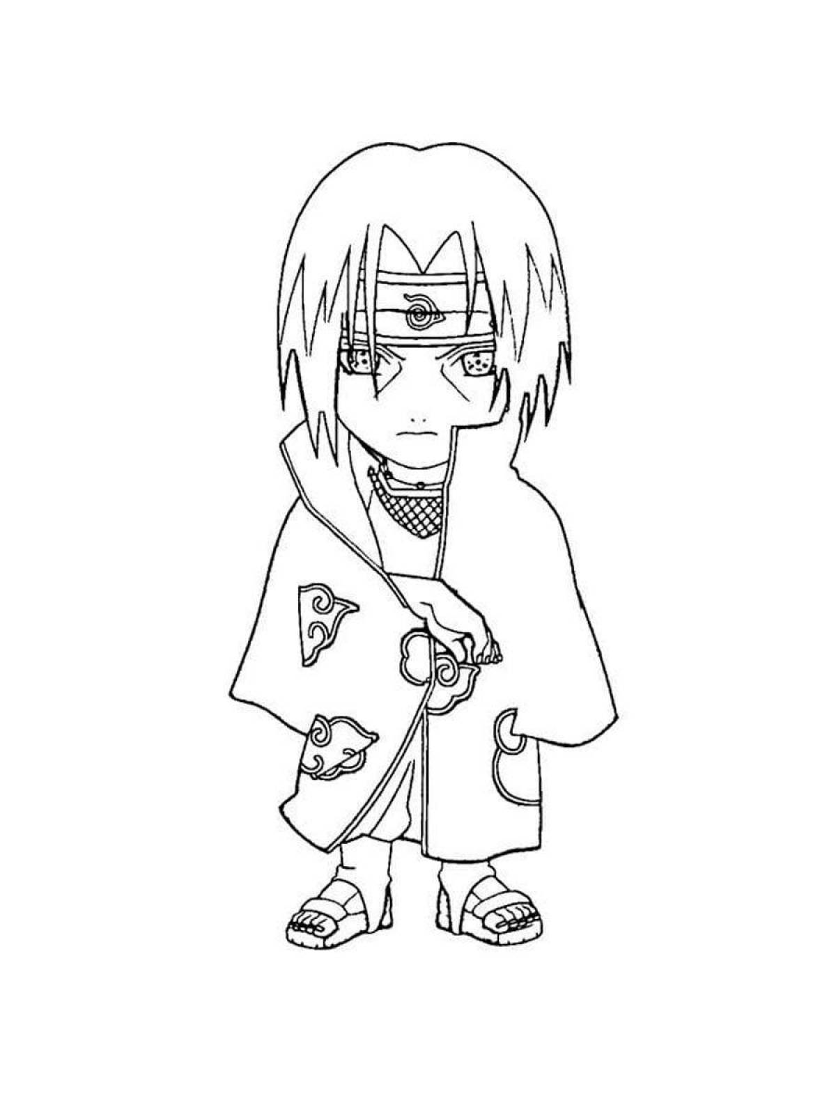 Itachi colorful coloring page