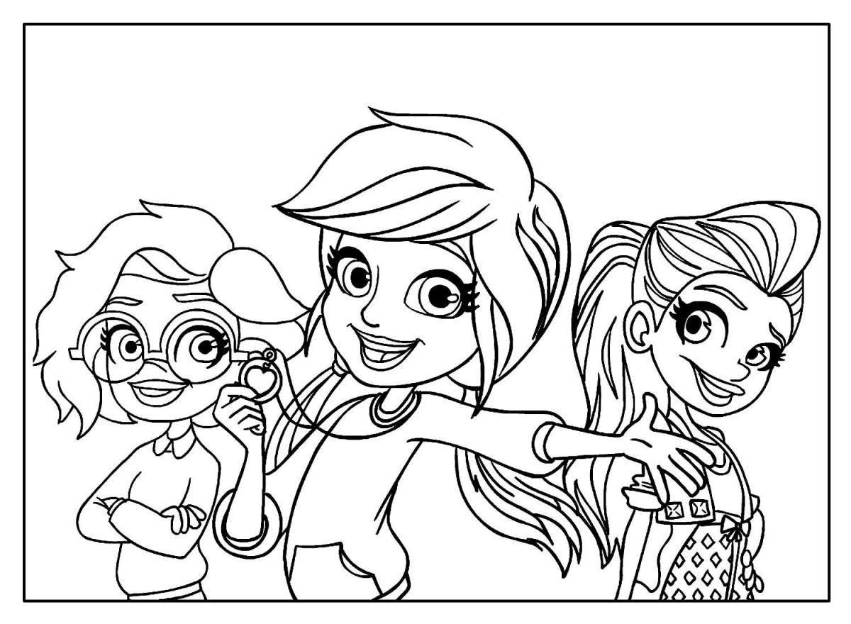 Gracious cartoon sisters coloring pages
