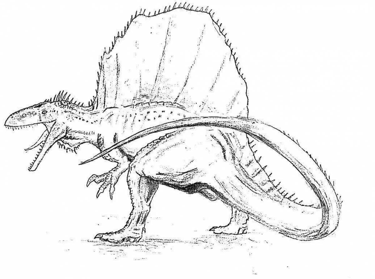 Photo Colorful spinosaurus coloring page