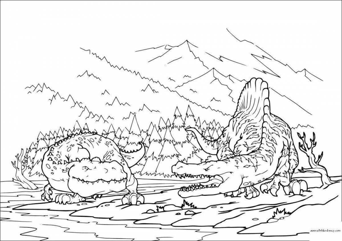 Photo Coloring page exotic spinosaurus