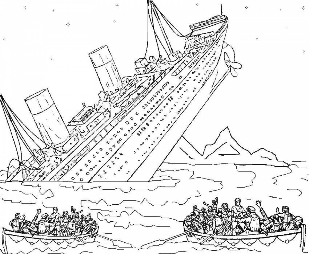 Титаник разукрашка для детей