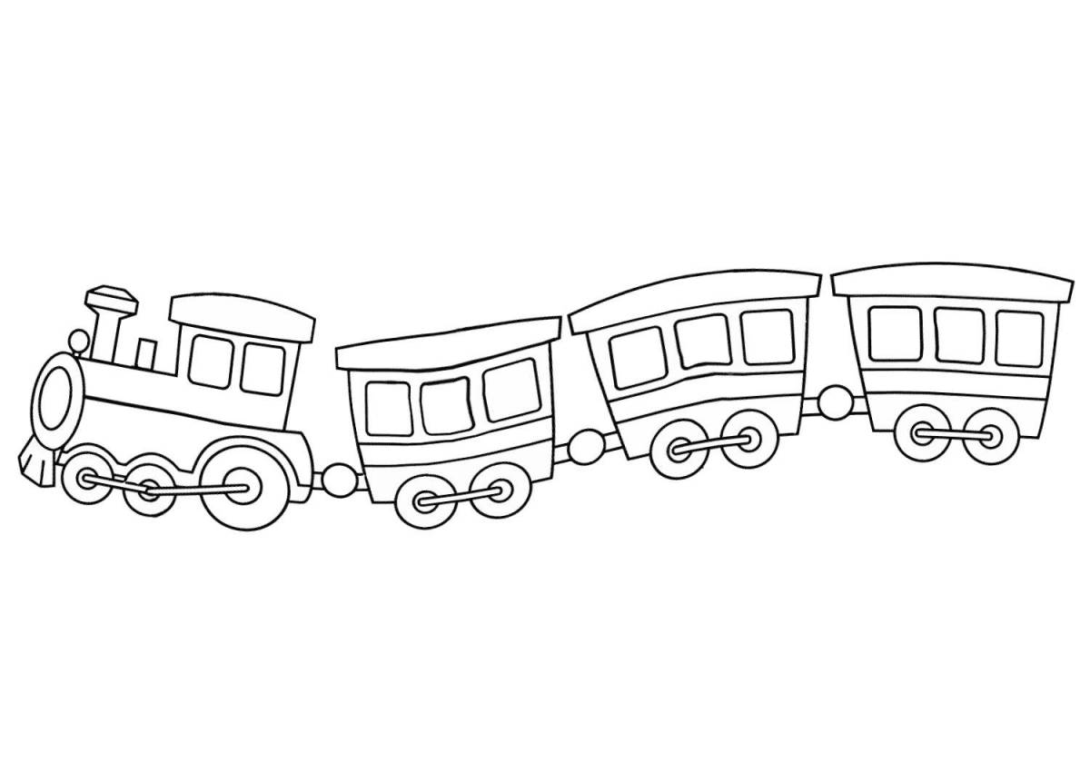 Паровоз с вагонами рисование для детей
